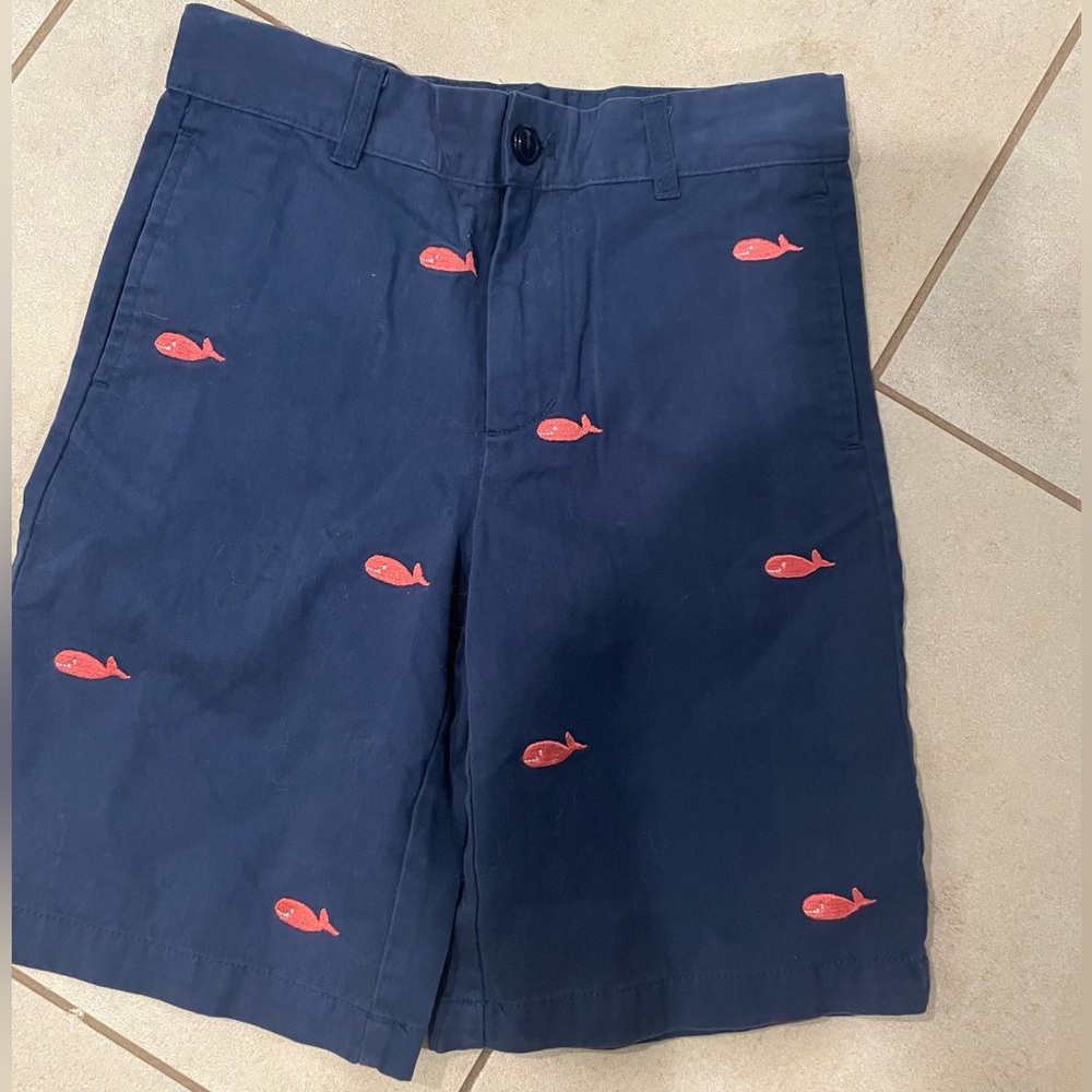 E Land Navy and Pink Whale Shorts